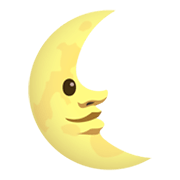 🌜 Emoji Rosto Da Lua De Quarto Minguante na JoyPixels 5.5.