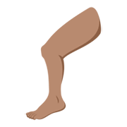 🦵🏽 Emoji Bein: mittlere Hautfarbe JoyPixels 5.5.