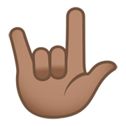 Emoji 🤟🏽 Gesto Ti Amo: Carnagione Olivastra su JoyPixels 5.5.