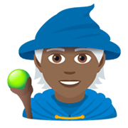 🧙🏾 Emoji Persona Maga: Tono De Piel Oscuro Medio en JoyPixels 5.5.