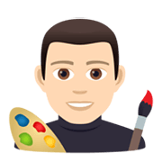 👨🏻‍🎨 Emoji Artista Plástico: Pele Clara na JoyPixels 5.5.