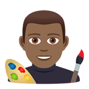 👨🏾‍🎨 Emoji Artista Plástico: Pele Morena Escura na JoyPixels 5.5.