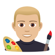 Emoji 👨🏼‍🎨 Artista Uomo: Carnagione Abbastanza Chiara su JoyPixels 5.5.