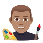 Emoji 👨🏽‍🎨 Artista Uomo: Carnagione Olivastra su JoyPixels 5.5.