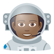 👨🏾‍🚀 Emoji Astronauta Hombre: Tono De Piel Oscuro Medio en JoyPixels 5.5.