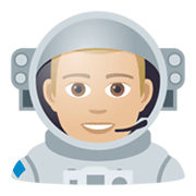👨🏼‍🚀 Emoji Astronauta Homem: Pele Morena Clara na JoyPixels 5.5.