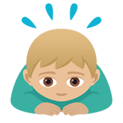 🙇🏼‍♂️ Emoji sich verbeugender Mann: mittelhelle Hautfarbe JoyPixels 5.5.