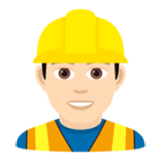 👷🏻‍♂️ Emoji Obrero Hombre: Tono De Piel Claro en JoyPixels 5.5.