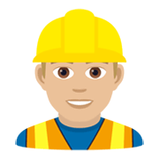 👷🏼‍♂️ Emoji Bauarbeiter: mittelhelle Hautfarbe JoyPixels 5.5.