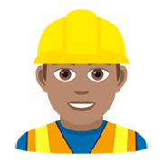 👷🏽‍♂️ Emoji Bauarbeiter: mittlere Hautfarbe JoyPixels 5.5.