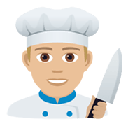 Émoji 👨🏼‍🍳 Cuisinier : Peau Moyennement Claire sur JoyPixels 5.5.