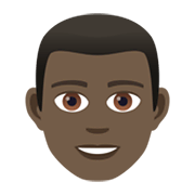 👨🏿 Emoji Mann: dunkle Hautfarbe JoyPixels 5.5.