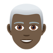 👨🏿‍🦳 Emoji Mann: dunkle Hautfarbe, weißes Haar JoyPixels 5.5.