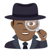 🕵🏾‍♂️ Emoji Detetive Homem: Pele Morena Escura na JoyPixels 5.5.