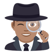 🕵🏽‍♂️ Emoji Detetive Homem: Pele Morena na JoyPixels 5.5.