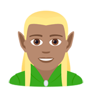 🧝🏽‍♂️ Emoji Elf: mittlere Hautfarbe JoyPixels 5.5.