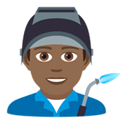 👨🏾‍🏭 Emoji Operário: Pele Morena Escura na JoyPixels 5.5.