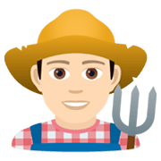 Emoji 👨🏻‍🌾 Contadino: Carnagione Chiara su JoyPixels 5.5.