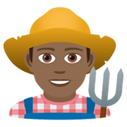 👨🏾‍🌾 Emoji Bauer: mitteldunkle Hautfarbe JoyPixels 5.5.