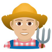 Emoji 👨🏼‍🌾 Contadino: Carnagione Abbastanza Chiara su JoyPixels 5.5.