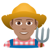 Emoji 👨🏽‍🌾 Contadino: Carnagione Olivastra su JoyPixels 5.5.