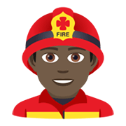 👨🏿‍🚒 Emoji Bombero: Tono De Piel Oscuro en JoyPixels 5.5.