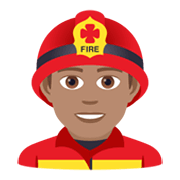Emoji 👨🏽‍🚒 Pompiere Uomo: Carnagione Olivastra su JoyPixels 5.5.