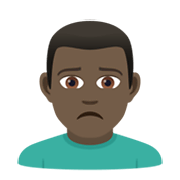 🙍🏿‍♂️ Emoji missmutiger Mann: dunkle Hautfarbe JoyPixels 5.5.