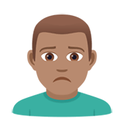 🙍🏽‍♂️ Emoji Hombre Frunciendo El Ceño: Tono De Piel Medio en JoyPixels 5.5.