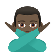 🙅🏿‍♂️ Emoji Mann mit überkreuzten Armen: dunkle Hautfarbe JoyPixels 5.5.