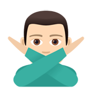 Emoji 🙅🏻‍♂️ Uomo Con Gesto Di Rifiuto: Carnagione Chiara su JoyPixels 5.5.