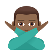 🙅🏾‍♂️ Emoji Hombre Haciendo El Gesto De «no»: Tono De Piel Oscuro Medio en JoyPixels 5.5.