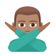 🙅🏽‍♂️ Emoji Mann mit überkreuzten Armen: mittlere Hautfarbe JoyPixels 5.5.