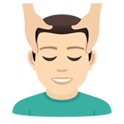 💆🏻‍♂️ Emoji Mann, der eine Kopfmassage bekommt: helle Hautfarbe JoyPixels 5.5.