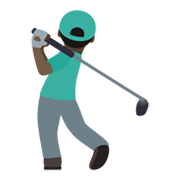 Émoji 🏌🏿‍♂️ Golfeur : Peau Foncée sur JoyPixels 5.5.