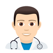 👨🏻‍⚕️ Emoji Arzt: helle Hautfarbe JoyPixels 5.5.