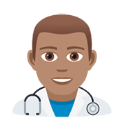 👨🏽‍⚕️ Emoji Arzt: mittlere Hautfarbe JoyPixels 5.5.