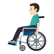 👨🏻‍🦽 Emoji Homem Em Cadeira De Rodas Manual: Pele Clara na JoyPixels 5.5.
