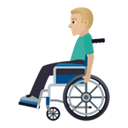 👨🏼‍🦽 Emoji Mann in manuellem Rollstuhl: mittelhelle Hautfarbe JoyPixels 5.5.