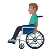 👨🏽‍🦽 Emoji Homem Em Cadeira De Rodas Manual: Pele Morena na JoyPixels 5.5.