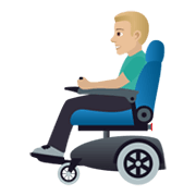 👨🏼‍🦼 Emoji Mann in elektrischem Rollstuhl: mittelhelle Hautfarbe JoyPixels 5.5.