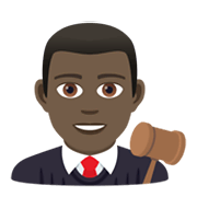 👨🏿‍⚖️ Emoji Juez: Tono De Piel Oscuro en JoyPixels 5.5.