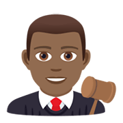 👨🏾‍⚖️ Emoji Juiz: Pele Morena Escura na JoyPixels 5.5.