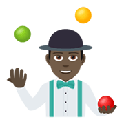 Emoji 🤹🏿‍♂️ Giocoliere Uomo: Carnagione Scura su JoyPixels 5.5.
