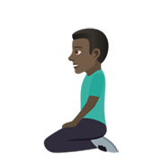 🧎🏿‍♂️ Emoji Hombre De Rodillas: Tono De Piel Oscuro en JoyPixels 5.5.