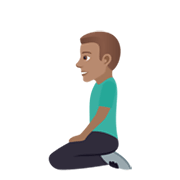Émoji 🧎🏽‍♂️ Homme à Genoux : Peau Légèrement Mate sur JoyPixels 5.5.
