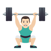 🏋🏻‍♂️ Emoji Homem Levantando Peso: Pele Clara na JoyPixels 5.5.