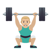🏋🏼‍♂️ Emoji Homem Levantando Peso: Pele Morena Clara na JoyPixels 5.5.