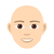 👨🏻‍🦲 Emoji Mann: helle Hautfarbe, Glatze JoyPixels 5.5.