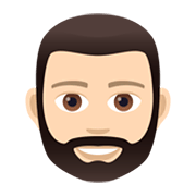 Emoji 🧔🏻 Uomo Con La Barba: Carnagione Chiara su JoyPixels 5.5.